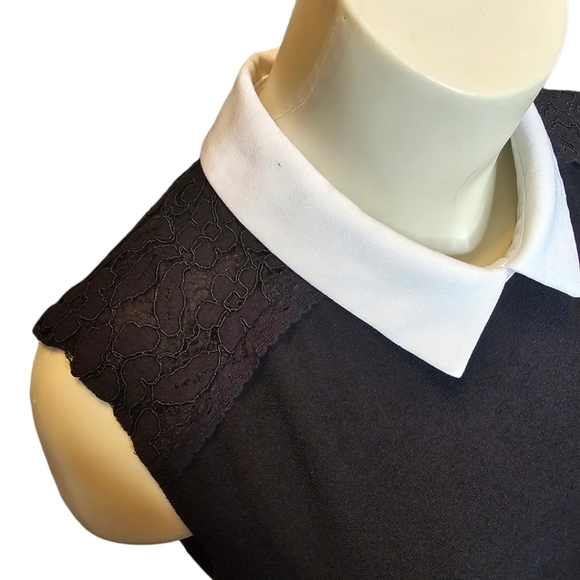 KARL LAGERFELD PARIS Collared Ruffle Mini Dress. Size 14 - Picture 4 of 10